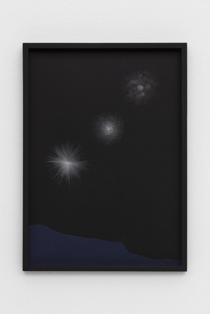<i>Orione prima di Giza</br>
[Orion before Giza]</I>, 2011
</br>
crayon pencil on paper
</br>
44 x 31,5 x 4 cm / 17.3 x 12.4 x 1.5 in (framed)