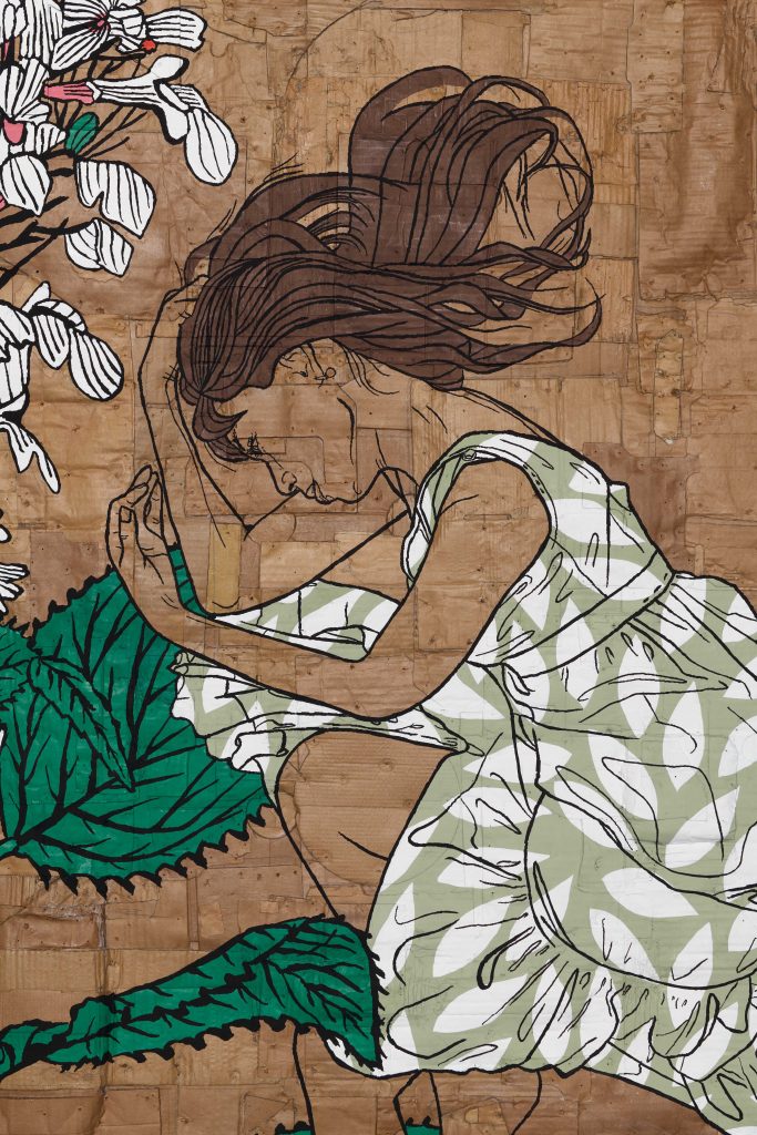 <i>Eco Grief Extinction Series, Even If I Return, </br>As
They Have, Neither You Nor I Will Remember.</br> (Quote
by Deena Metzger; Plant: Phyllostegia Glabra Var.
Lanaiensis, </br>Declared Extinct October 2021; Figure
Design: Carolyn Janssen)</i>, 2022
</br>
(detail)