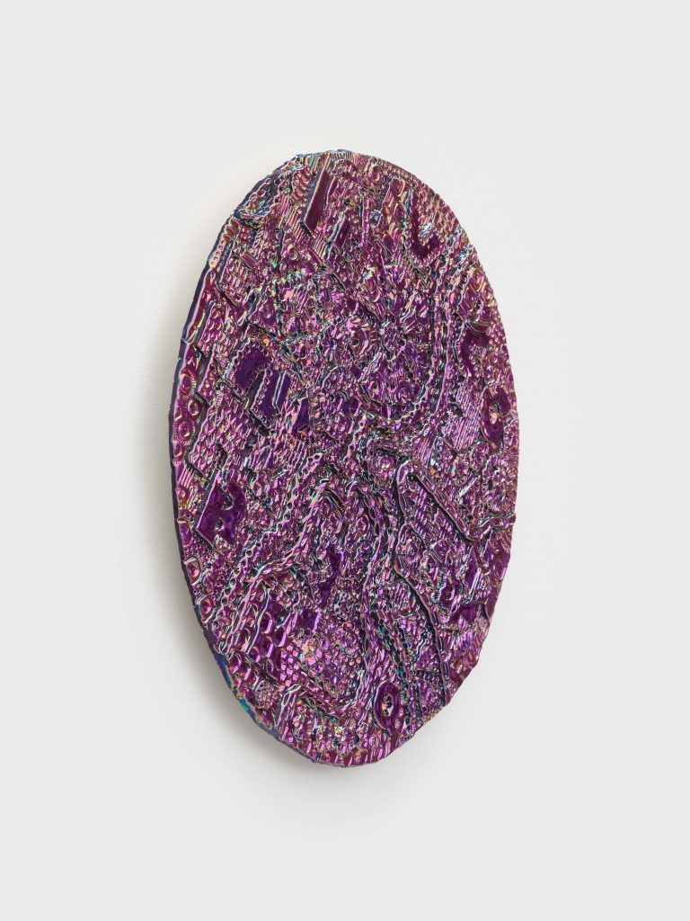 <i>Duende Green Magenta over Purple</i>, 2022 </br>
(alternate view)