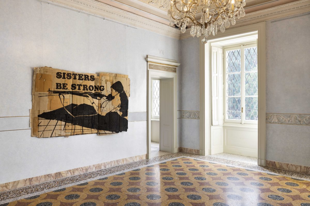 <i> ANDREA BOWERS. MOVING IN SPACE WITHOUT ASKING PERMISSION  </i>, 2022
</br> installation view, GAM – Galleria d’Arte Moderna, Milan 