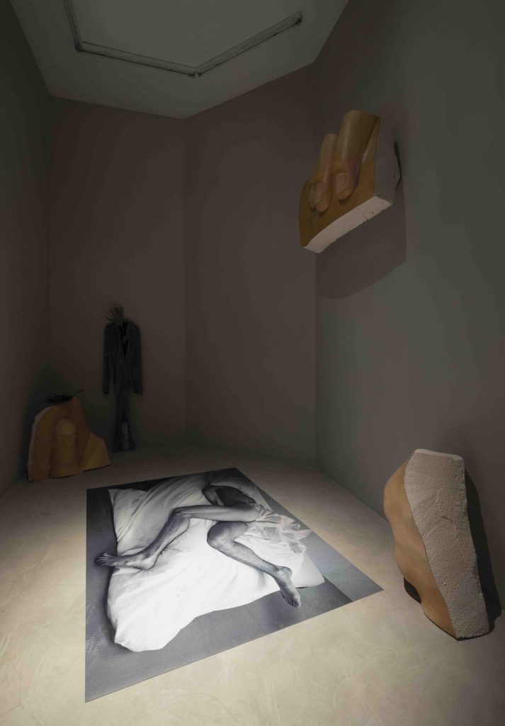 <i>Anthea Hamilton, Cold, Cold Heart</i>, 2022
</br> installation view, kaufmann repetto, Milan