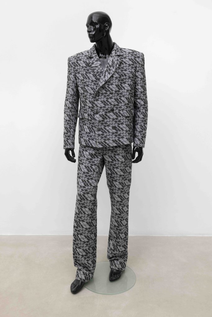 <I>Untitled (Slanted Tartan Suit) </i>, 2022
</br>woven suit</br>
variable dimensions