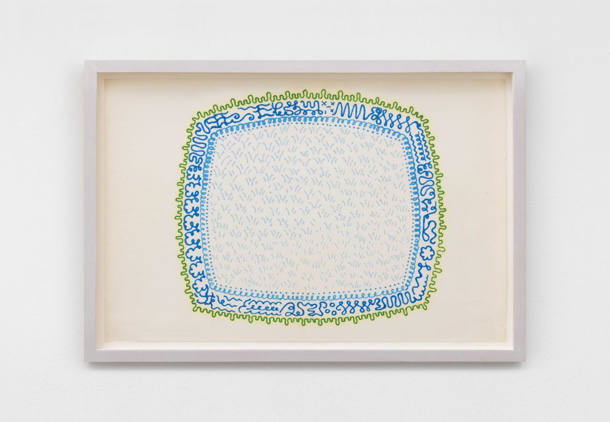 <i>Televisiongarden</i>, 1989 </br>marker on paper</br>
32 x 46,8 cm / 12.5 x 18.4 in