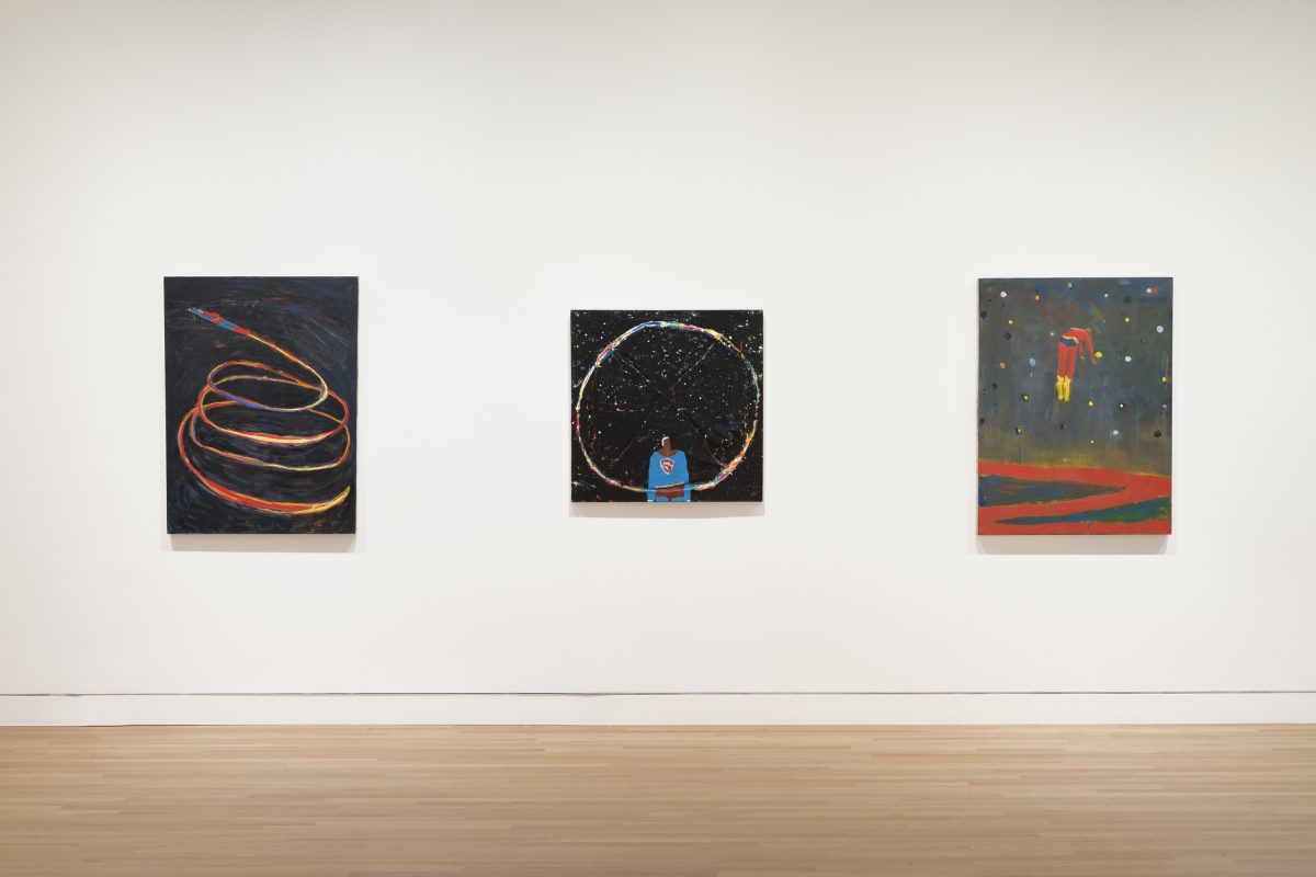 <I>Flying Woman: The Paintings of Katherine Bradford</I>, 2023</br> installation view,
Frye Art Museum, Seattle