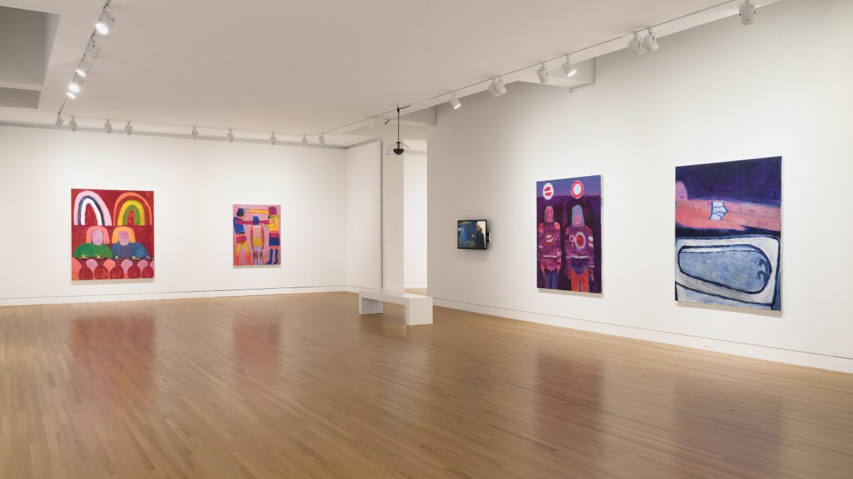 <I>Flying Woman: The Paintings of Katherine Bradford</I>, 2023</br> installation view,
Frye Art Museum, Seattle