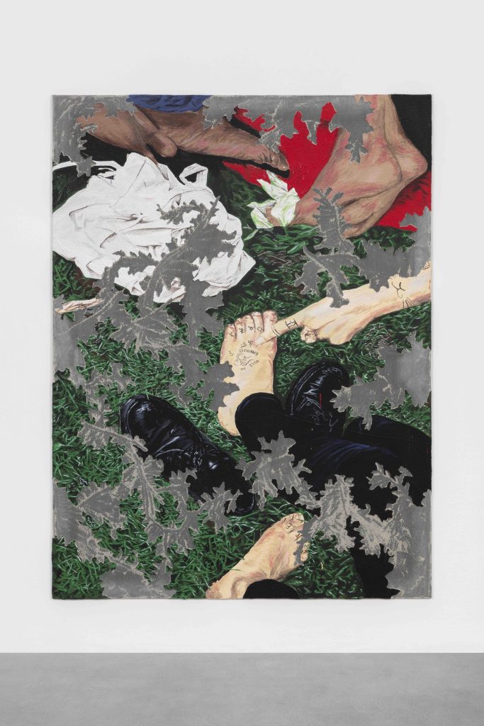 <i> Night Time (As Seen by Sim Ouch)</i>, 2023 </br>acrylic and concrete on canvas</br>
200 x 150 x 2,6 cm / 78.7 x 59 x 1 in