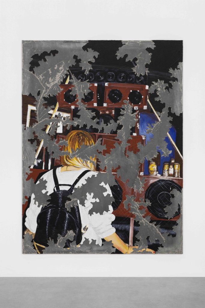 <i> Night Time (As Seen by Sim Ouch)</i>, 2023 </br>acrylic and concrete on canvas</br>
200 x 150 x 2,6 cm / 78.7 x 59 x 1 in