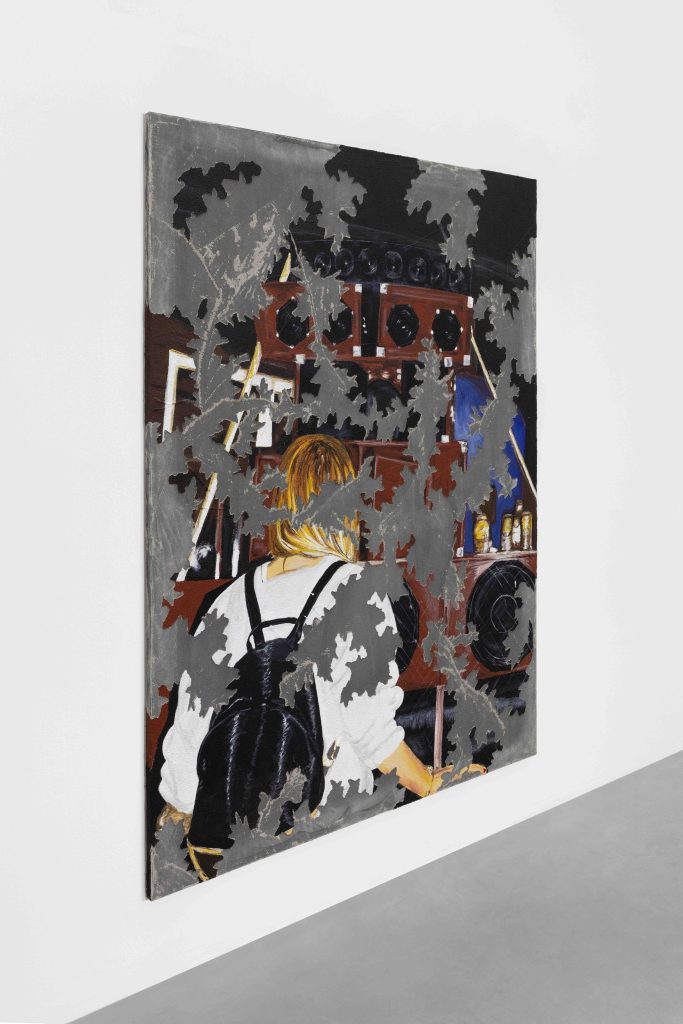 <i> Night Time (As Seen by Sim Ouch)</i>, 2023 </br>acrylic and concrete on canvas</br>
alternate view </br>