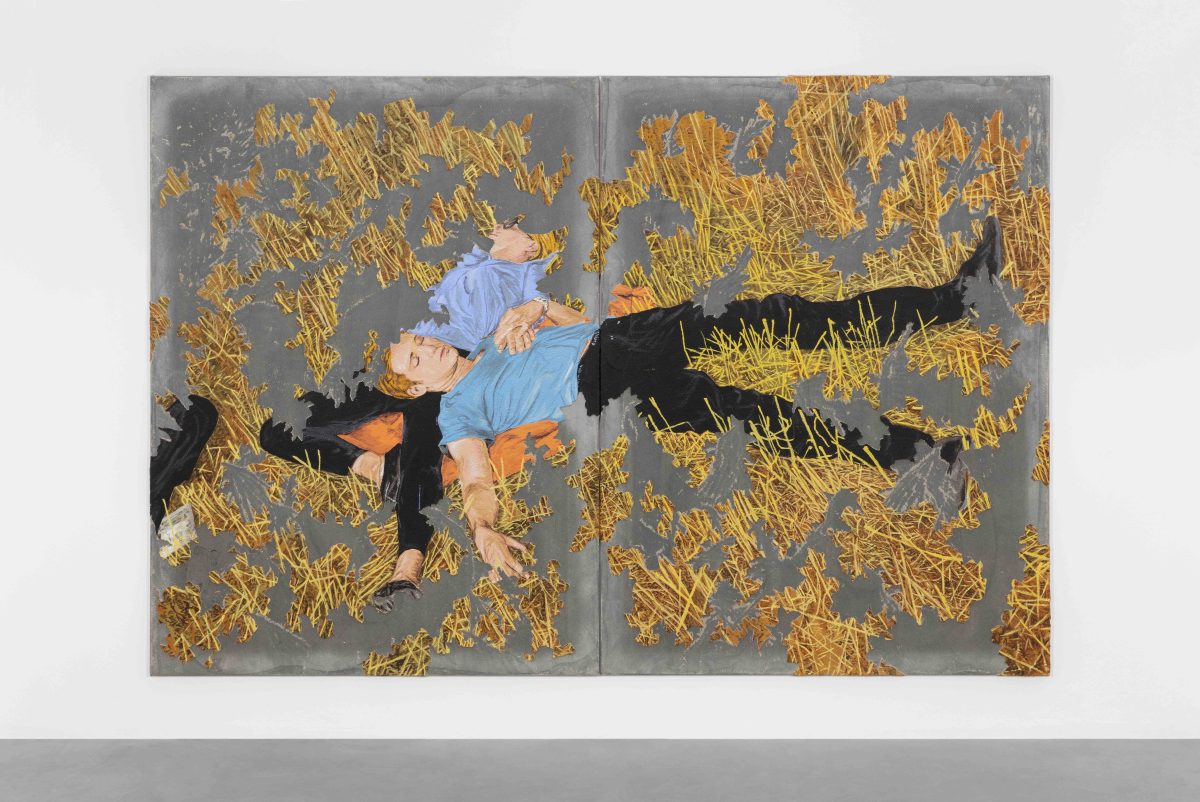 <i> Night Time (As Seen by Sim Ouch)</i>, 2023 </br>acrylic and concrete on canvas</br>
200 cm x 300 cm x 2,6 cm / 78.7 x 118 x 1 in