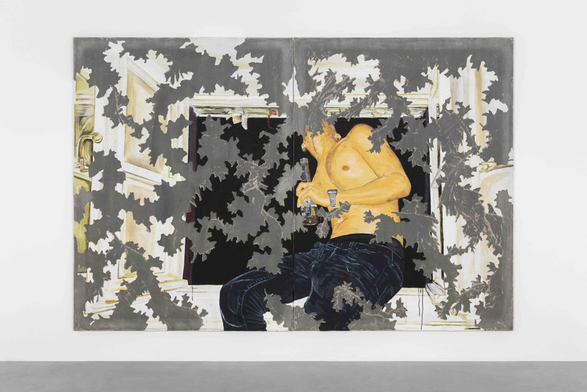 <i> Night Time (As Seen by Sim Ouch)</i>, 2023 </br>acrylic and concrete on canvas</br>
200 cm x 300 cm x 2,6 cm / 78.7 x 118 x 1 in