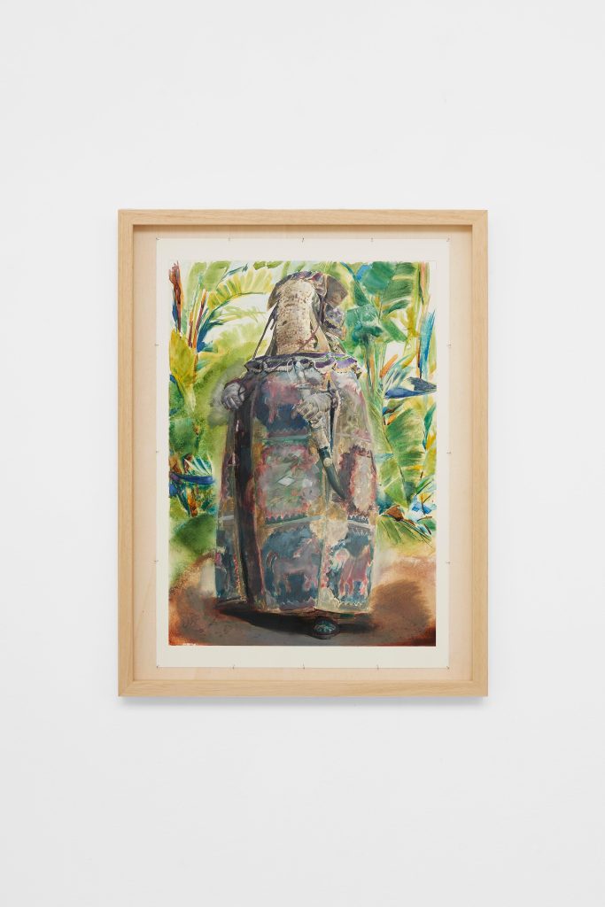 Pierpaolo Campanini, <i>Didgeridoo</i>, 2022-2023 </br> tempera and oil on polar
</br> 63,3 x 48,4 x 3,5 cm / 24.9 x 19 x 1.3 in>