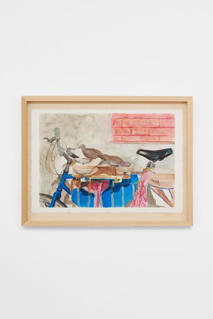 Pierpaolo Campanini, <i>Didgeridoo</i>, 2022-2023 </br> tempera and oil on polar
</br> 48,4 x 63,3 x 3,5 cm / 19 x 24.9 x 1.3 in>