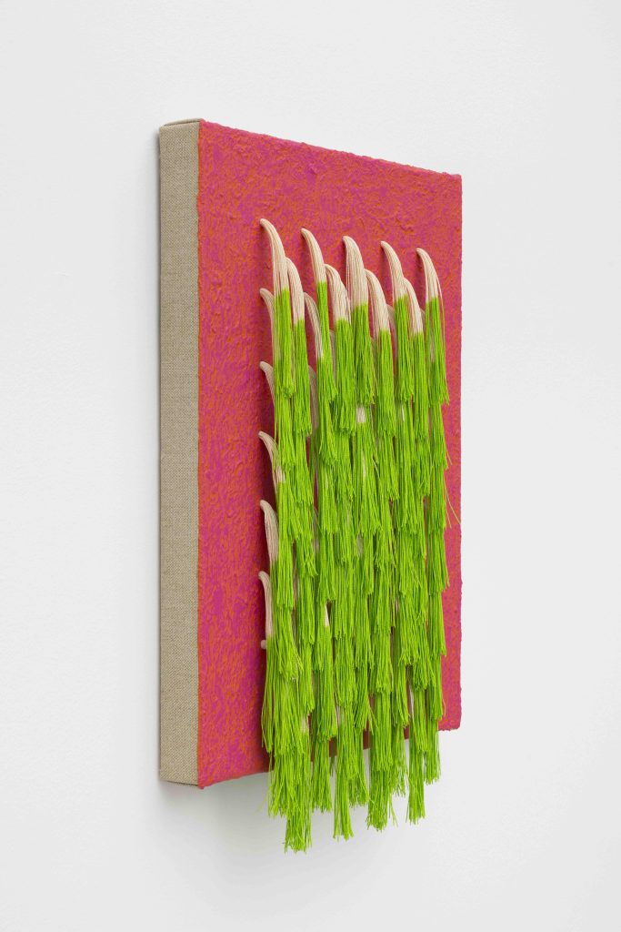Dianna Molzan, <i>Green Tassels</i>, 2023 </br> oil on linen and acrylic on canvas
</br> (detail)