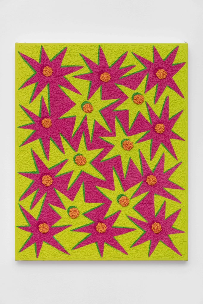 Dianna Molzan, <i>Star Flowers</i>, 2023 </br> oil on jute
</br> 61 x 45,5 x 4,5 cm / 24 x 18 x 1.8 in>