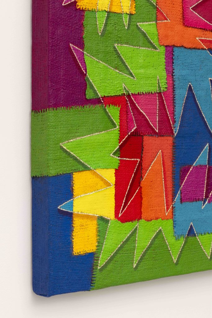 Dianna Molzan, <i>Tail/Trail</i>, 2023 </br> oil on jute
</br> (detail)