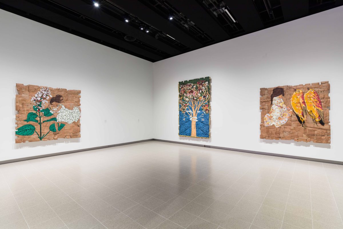 Andrea Bowers, <i>Dear Earth: Art and Hope in Time of Crisis</i>, 2023</br> installation view, Hayward Gallery, London