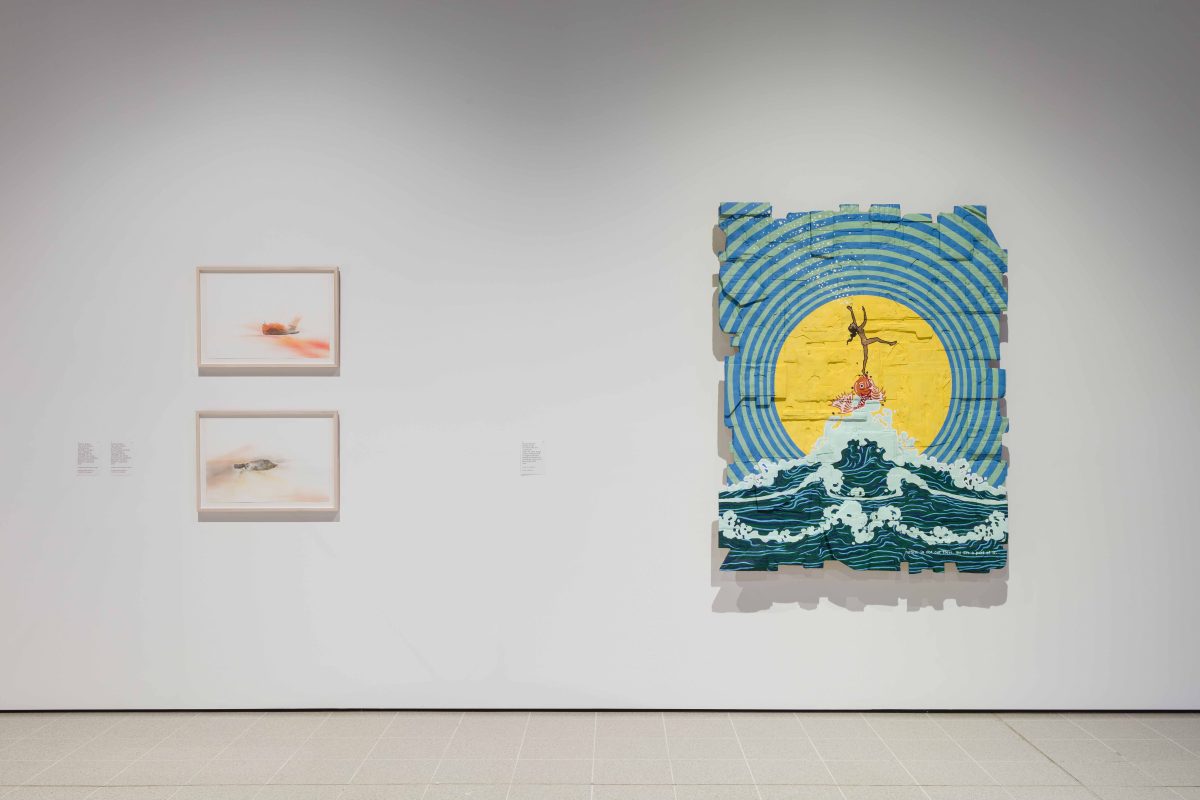 Andrea Bowers, <i>Dear Earth: Art and Hope in Time of Crisis</i>, 2023</br> installation view, Hayward Gallery, London