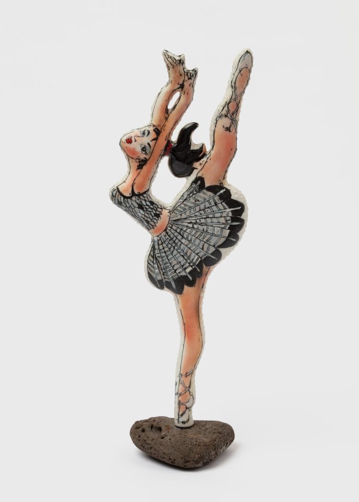 Skuja Braden, <i> Dancer </i></br> porcelain and rock</br> 41,9 x 14 x 6,4 cm / 16.5 x 5.5 x 2.5 in