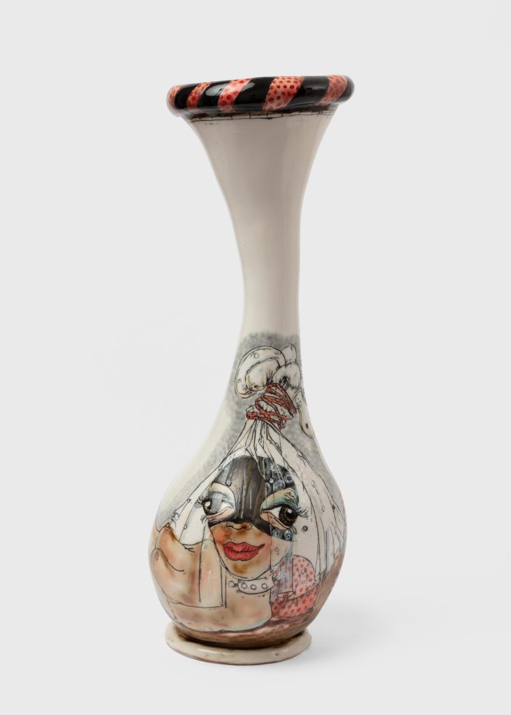 Skuja Braden, <i> Mother and Child </i> , 2008 </br> porcelain
 </br> 54,6 x 17,8 x 17,8 cm / 21.5 x 7 x 7 in