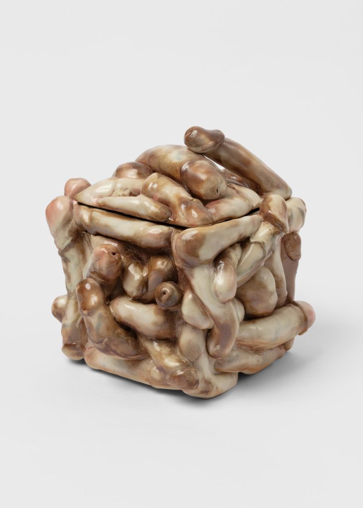 Skuja Braden, <i> Cock Block </i> , 2023 </br>porcelain</br> 24 x 24 x 24 cm / 9.5 x 9.5 x 9.5 in