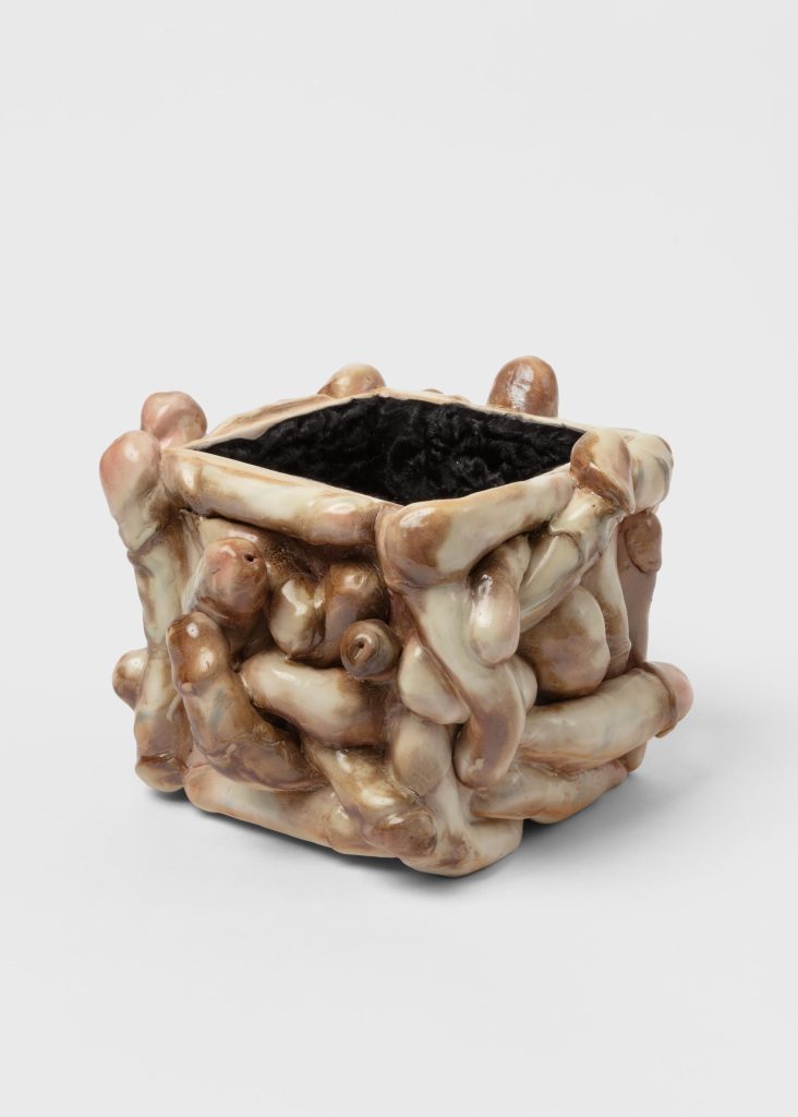 Skuja Braden, <i> Cock Block </i> , 2023 </br>porcelain</br> 24 x 24 x 24 cm / 9.5 x 9.5 x 9.5 in