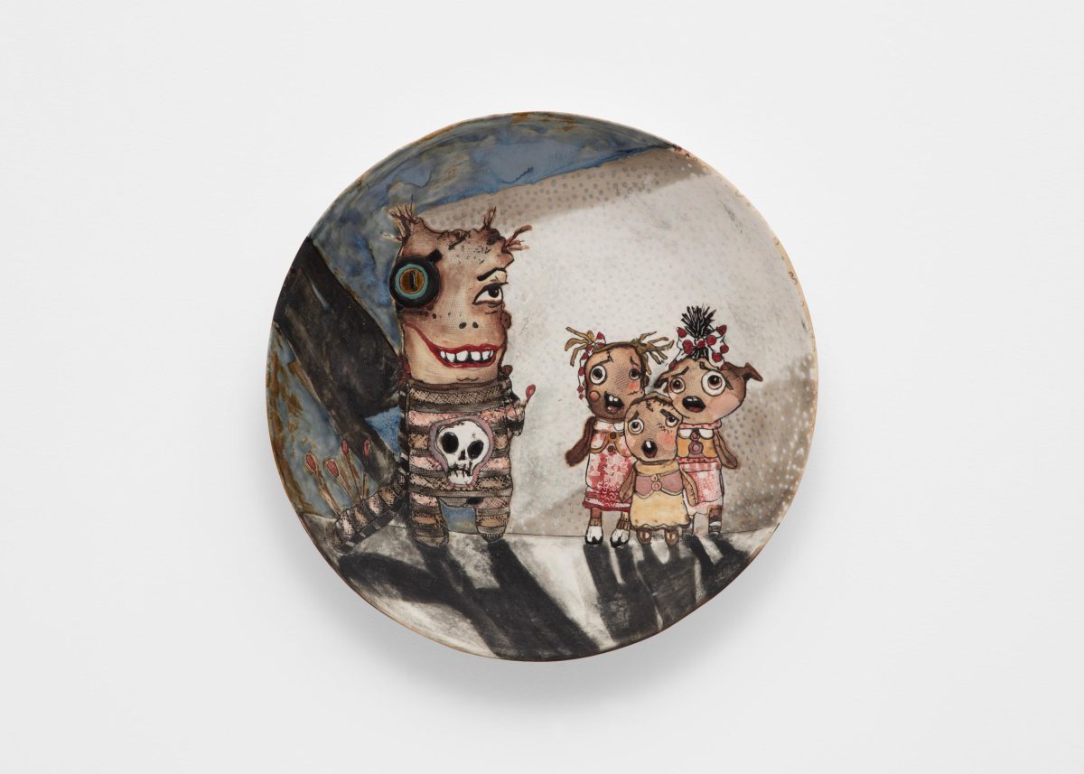 Skuja Braden, <i> The baby sitter </i> , 2016</br>porcelain</br> 36,1 x 36,1 x 5 cm / 14.2 x 14.2 x 2 in