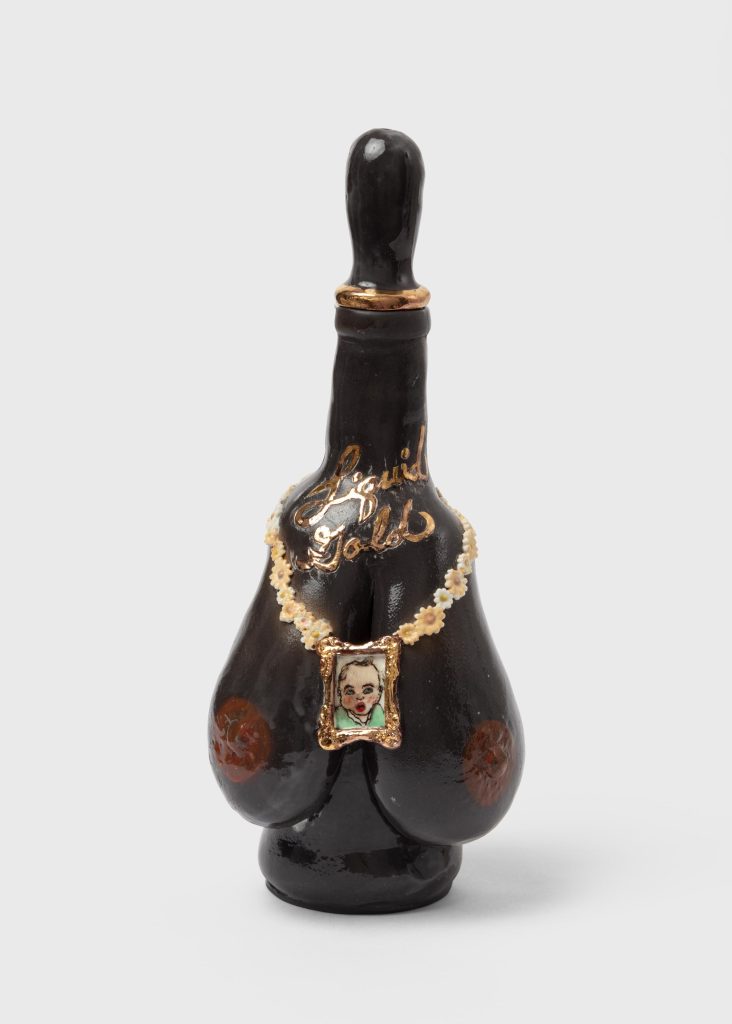 Skuja Braden, <i> Liquid Gold Milk Jug </i> , 2021 </br>porcelain</br> 36 x 15 x 13 cm / 14.2 x 6 x 5 in