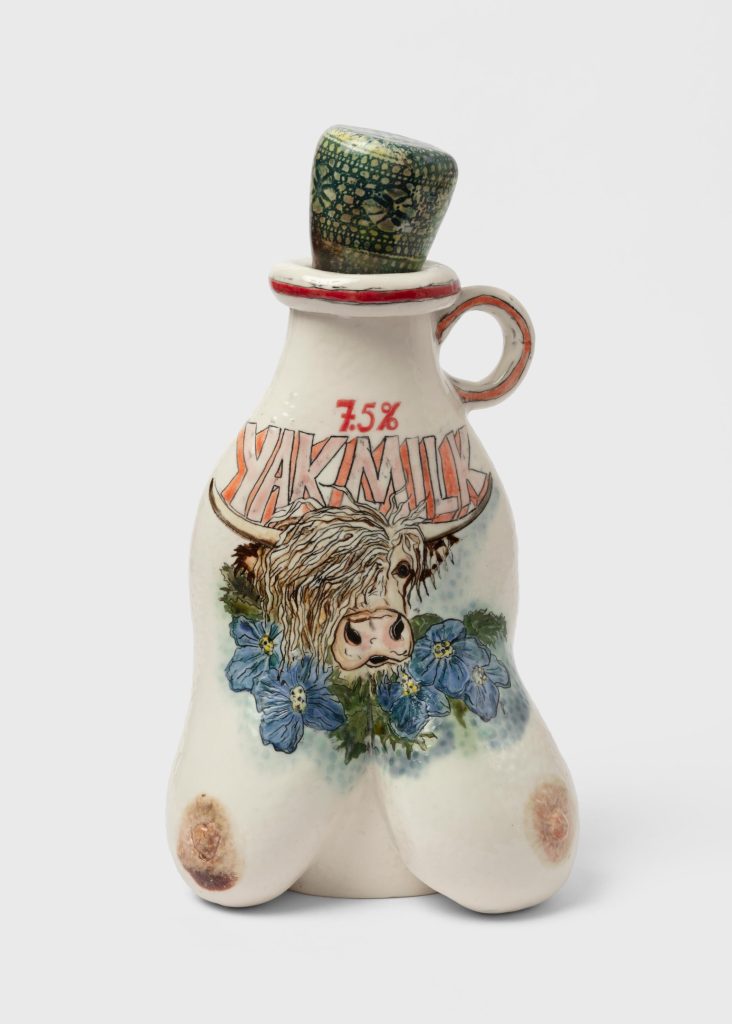 Skuja Braden, <i> Yak Milk Jug (7.5% Fat) </i> , 2023 </br>porcelain</br> 36 x 19 x 14 cm / 14.2 x 7.5 x 5.5 in