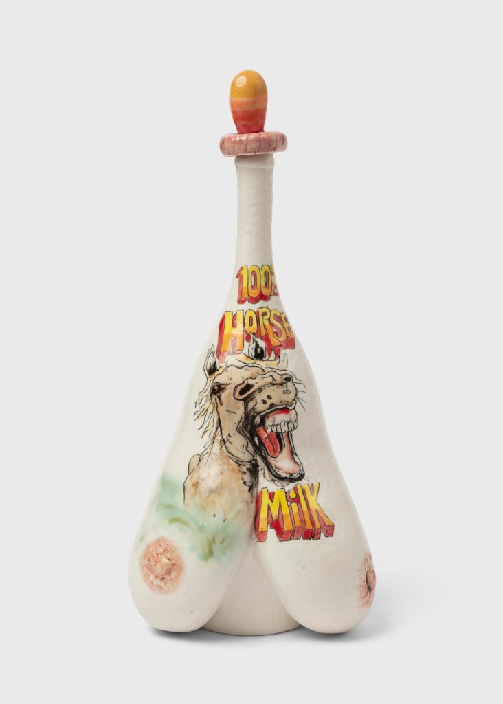 Skuja Braden, <i> Horse Milk Jug </i> , 2023 </br>porcelain</br>37 x 12 x 17 cm / 14.6 x 4.7 x 6.7 in