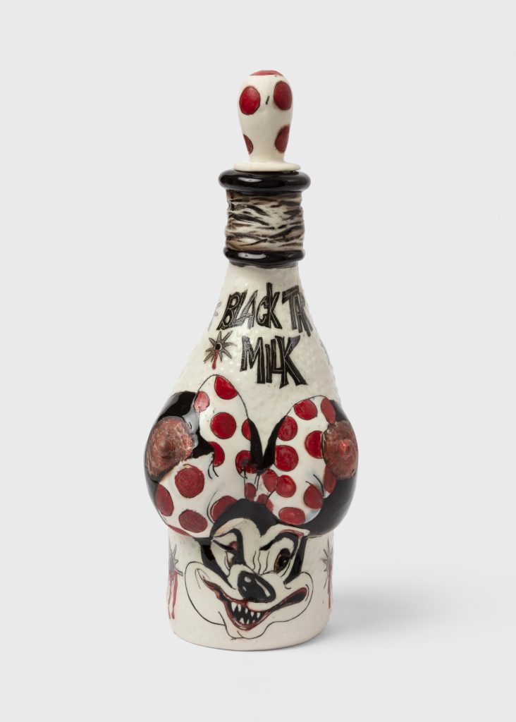 Skuja Braden, <i> Black Tar Milk Jug </i> , 2021 </br>porcelain</br>37 x 14 x 14 cm / 14.6 x 5.5 x 5.5 in