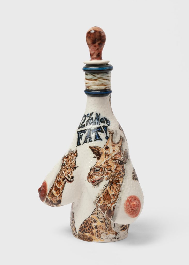 Skuja Braden, <i> Giraffe Milk Jug (12% More Fat)</i> , 2021 </br>porcelain</br>39 x 20 x 13 cm / 15.4 x 8 x 5 in