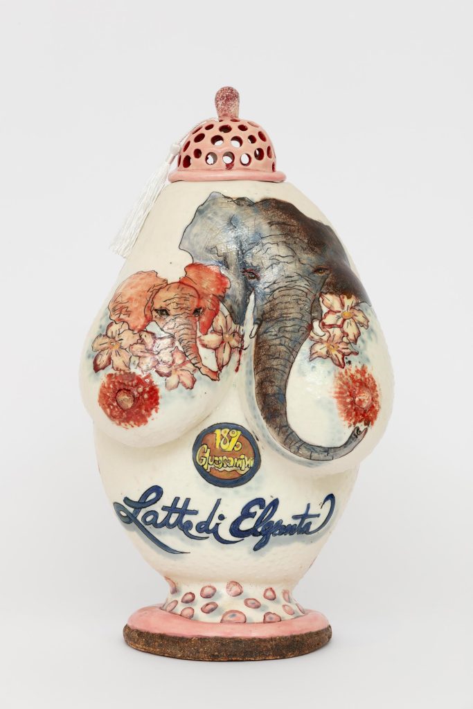 <i>Latte di Elefanta</i>, 2023 </br> porcelain </br> 37 x 22 x 16 cm / 14.6 x 8.6 x 6.2 in