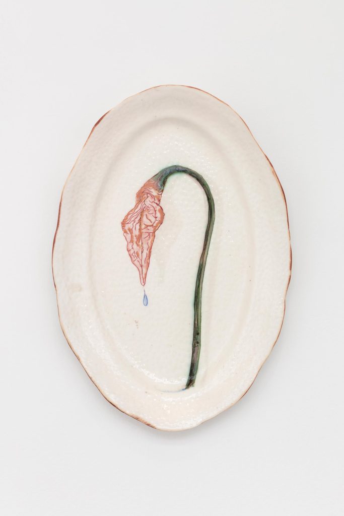 <i>Morning Dew</i>, 2021 </br> porcelain </br> 37 x 26 x 3,5 cm / 14.5 x 10.2 x 1.3 in