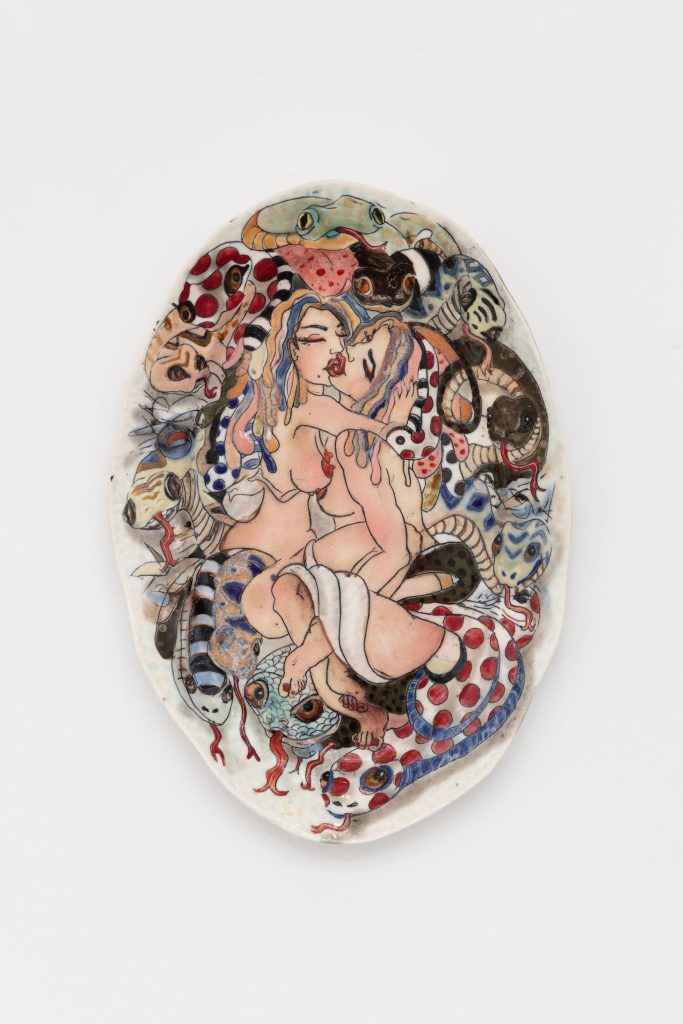 <i> Snake Eyes</i>, 2021 </br> porcelain </br> 37 x 26 x 3,5 cm / 14.5 x 10.2 x 1.3 in