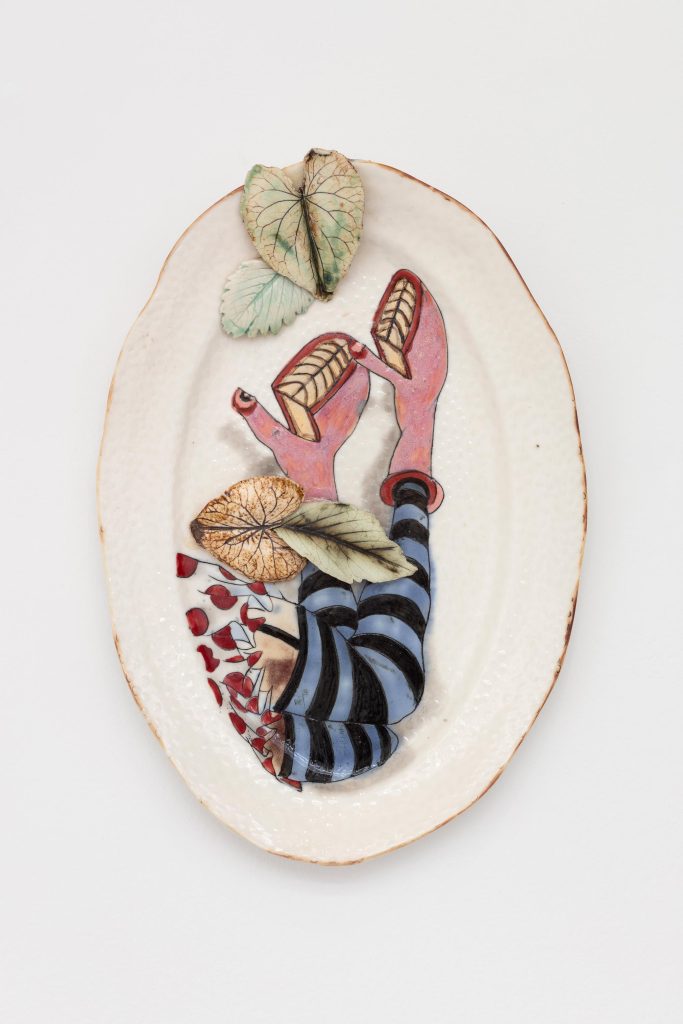 Skuja Braden, <i> Fallen Woman</i>, 2021 </br> porcelain </br> 38 x 26 x 4,5 cm / 14.9 x 10.2 x 1.7 in