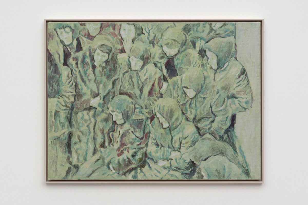 Adrian Paci, <i>Mourners</i>, 2023 </br> oil on canvas </br> 52.5 x 70 x 4 cm / 20.7 x 27.6 x 1.6 in