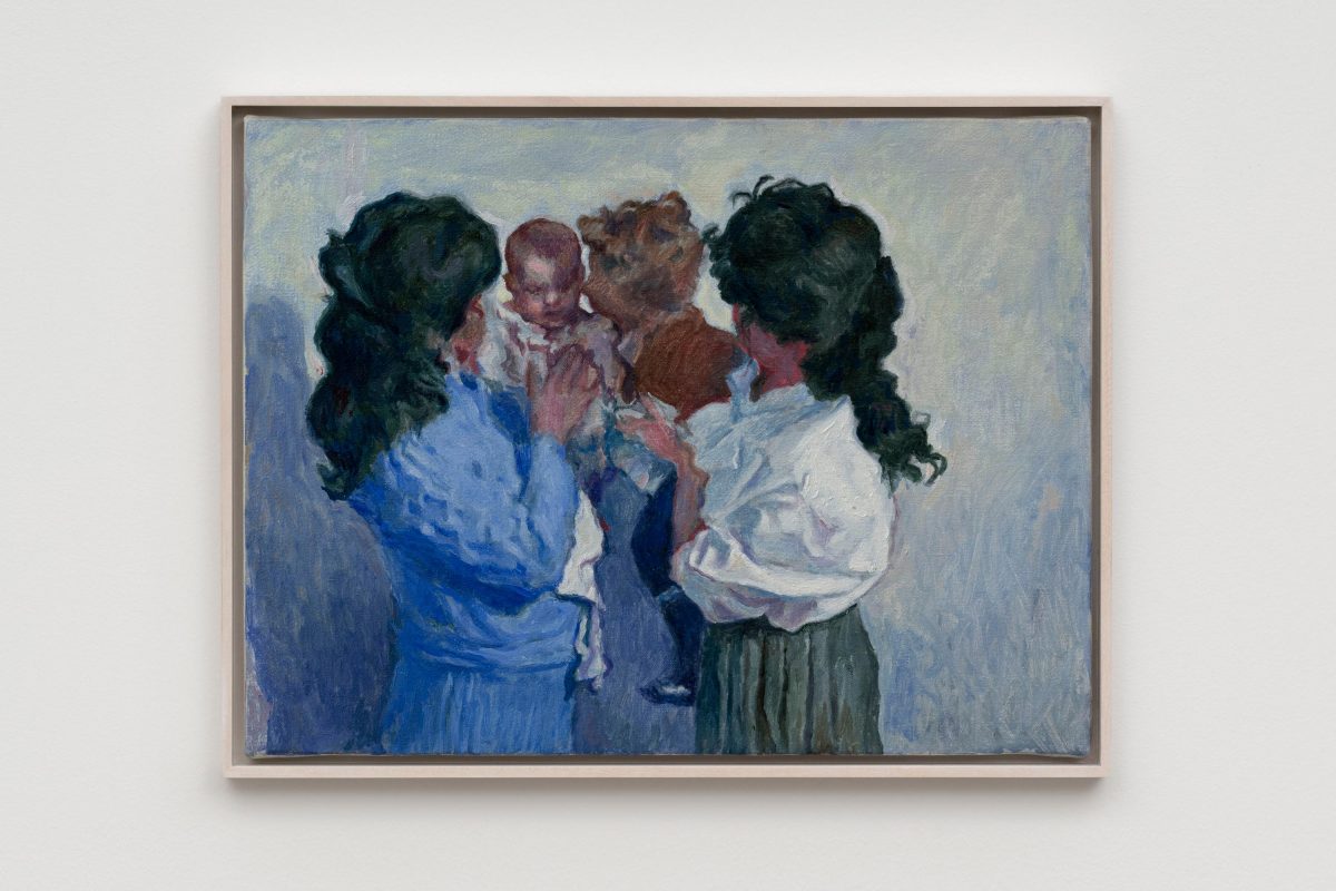 Adrian Paci, <i>Two Mothers</i>, 2021 </br> oil on canvas </br> 32.5 x 44 x 4 cm / 12.8 x 17.3 x 1.6 in