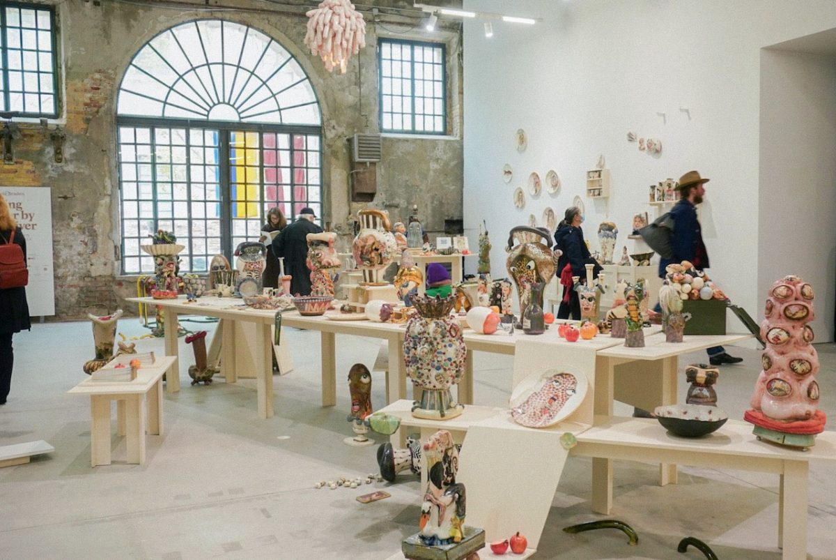 <i>Selling Water by the River</i>, 2022 </br> installation view, Latvian Pavillion, Venice Biennale