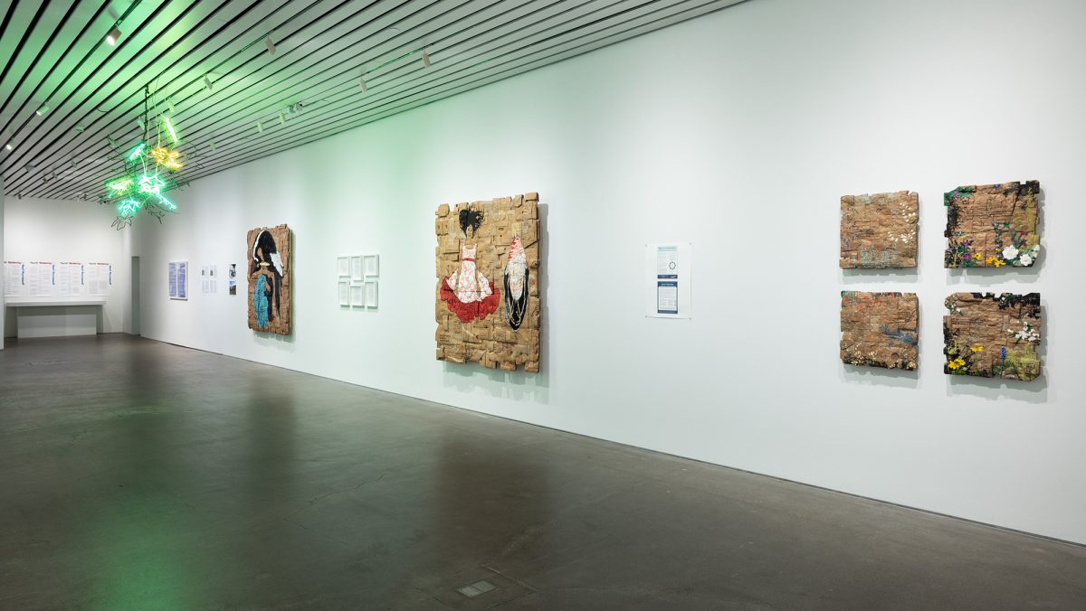 <i>Andrea Bowers. Exist, Flourish, Evolve</i>, 2023 </br> installation view, Museum of Contemporary Art, Cleveland
