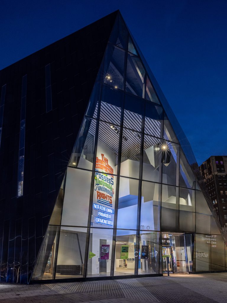 <i>Andrea Bowers. Exist, Flourish, Evolve</i>, 2023 </br> installation view, Museum of Contemporary Art, Cleveland