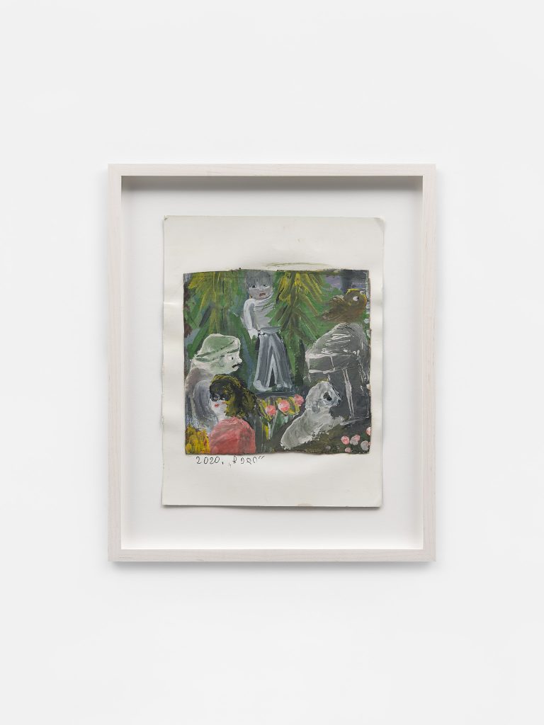 <i>ჩელი (Cheli)</i>, 2020</br>mixed media on cardboard</br>37,5 x 31,1 cm / 14.8 x 12.3 in (framed)
