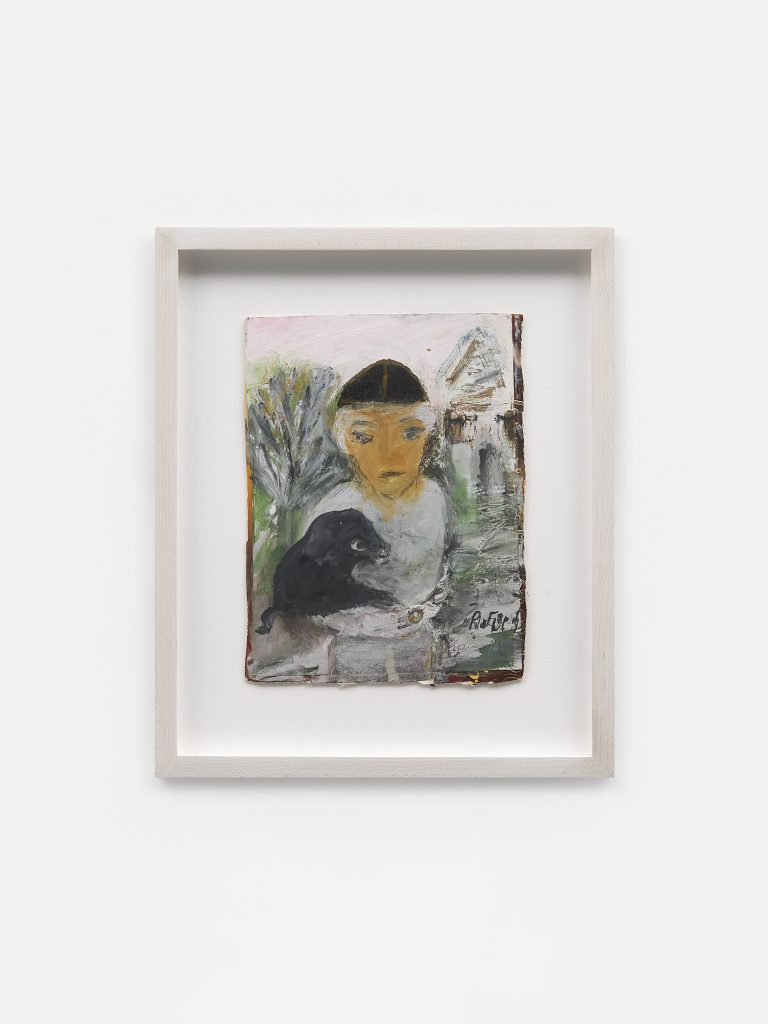 <i>ო. იოსელიანი (O.Ioseliani)</i>, 2016</br>mixed media on cardboard</br>30,5 x 25,4 cm / 12 x 10 in (framed)