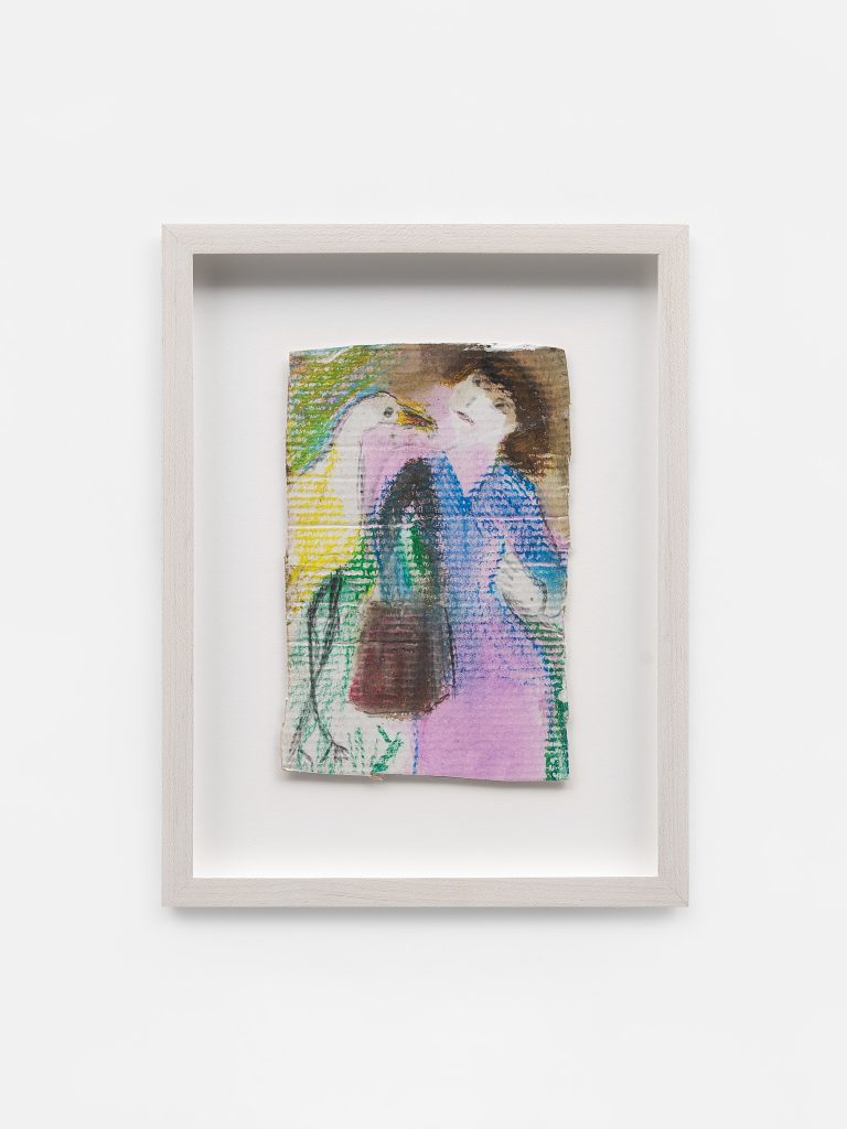 <i>Private talk</i>, 2012</br>mixed media on cardboard</br>27,9 x 21,6 cm / 11 x 8.5 in (framed)