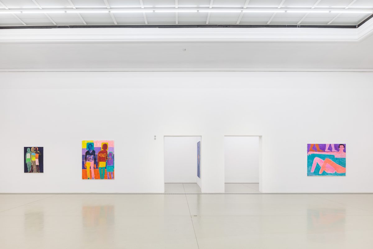 Katherine Bradford, <i>American Odyssey</i>, 2024</br> installation view, halle fur kunst, graz