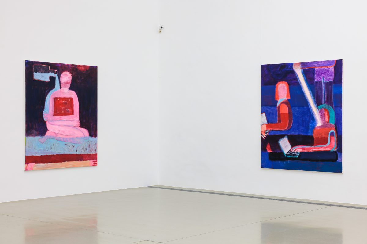 Katherine Bradford, <i>American Odyssey</i>, 2024</br> installation view, halle fur kunst, graz