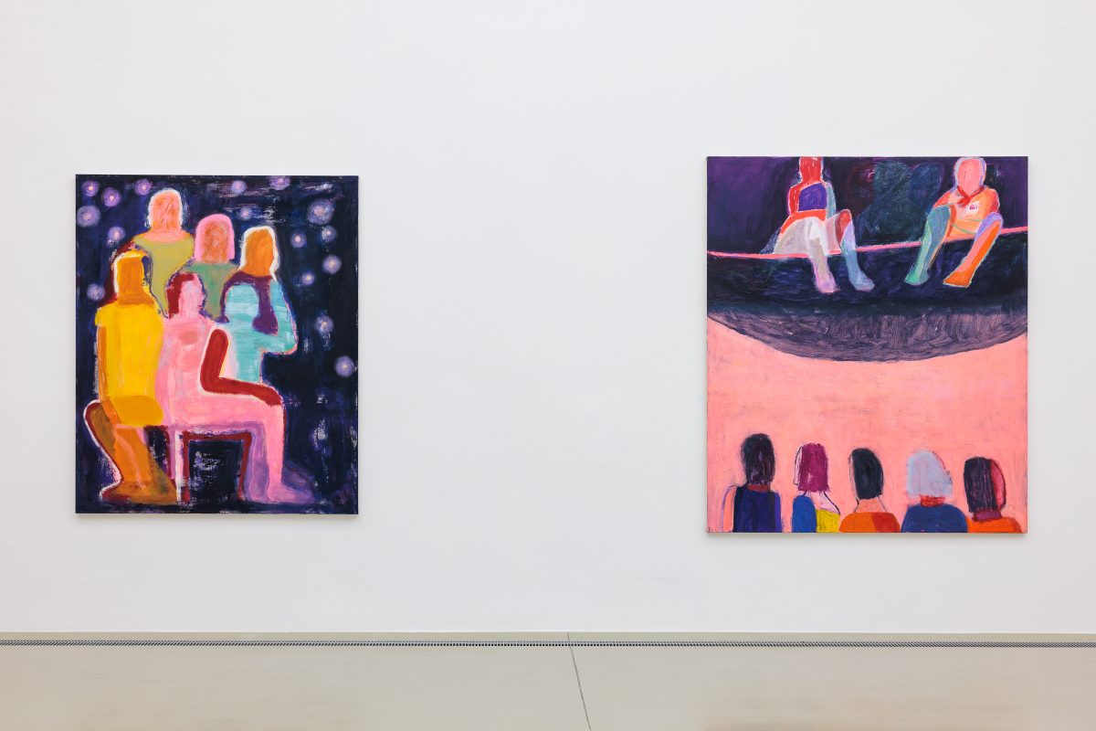 Katherine Bradford, <i>American Odyssey</i>, 2024</br> installation view, halle fur kunst, graz