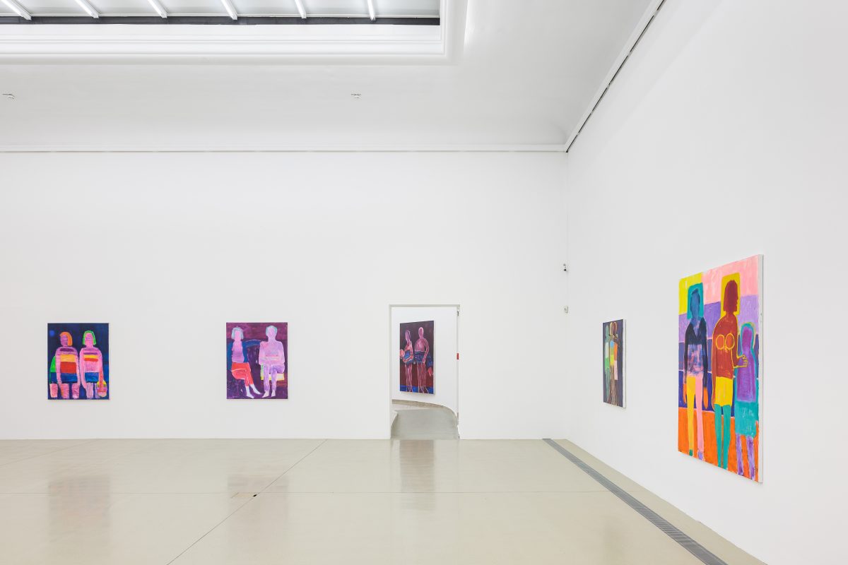 Katherine Bradford, <i>American Odyssey</i>, 2024</br> installation view, halle fur kunst, graz
