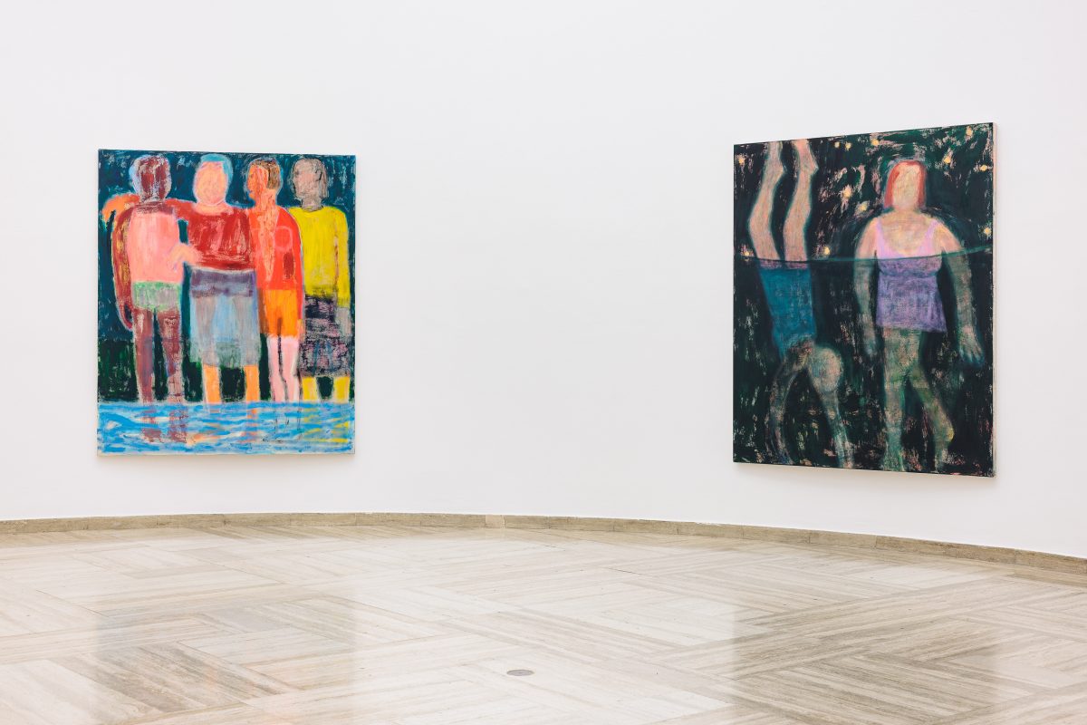 Katherine Bradford, <i>American Odyssey</i>, 2024</br> installation view, halle fur kunst, graz