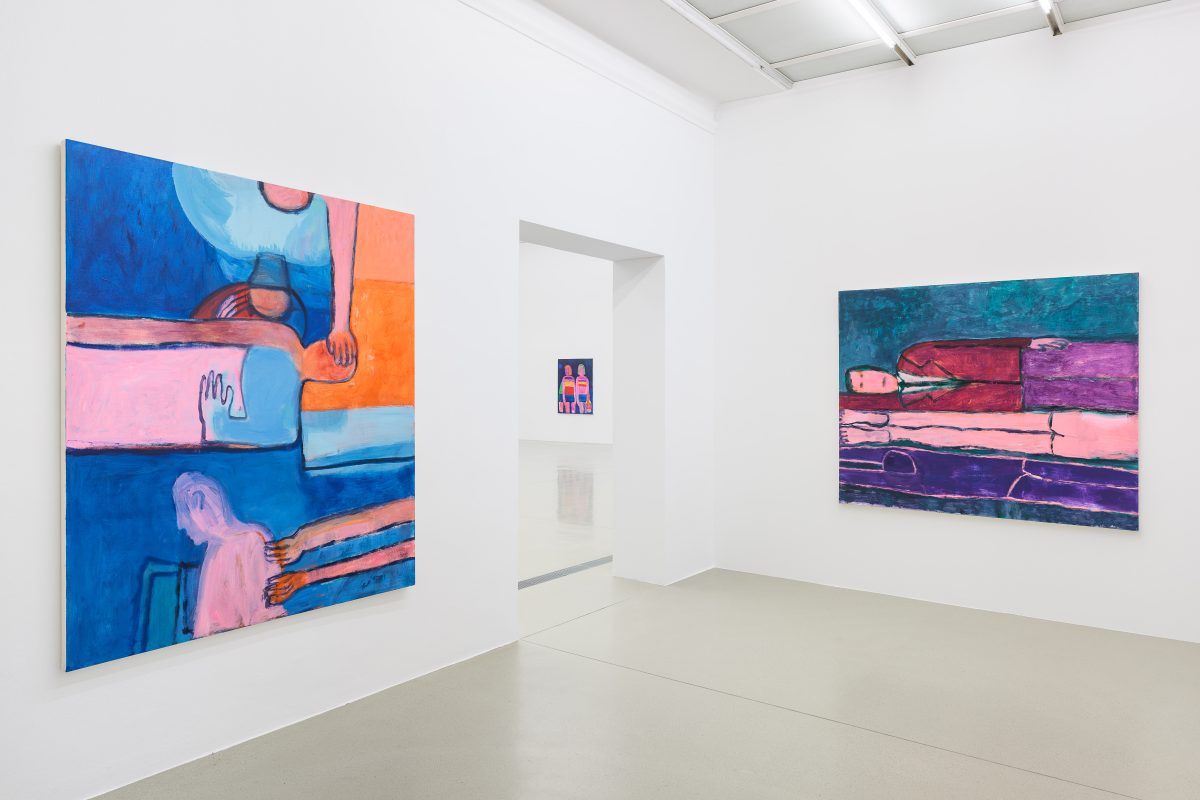 Katherine Bradford, <i>American Odyssey</i>, 2024</br> installation view, halle fur kunst, graz