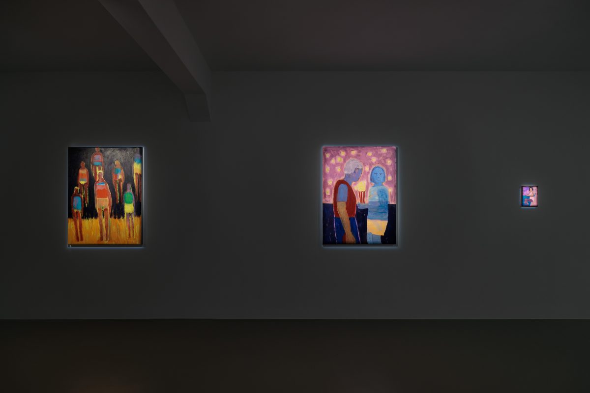 Katherine Bradford, <i>American Odyssey</i>, 2024</br> installation view, halle fur kunst, graz